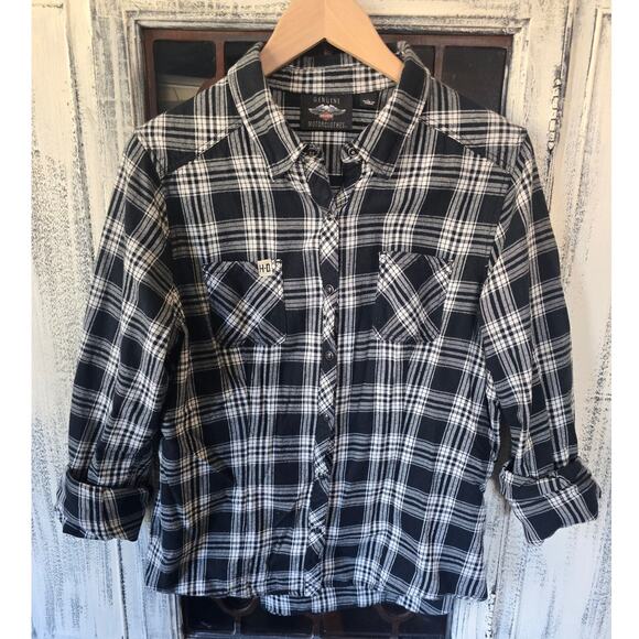 Harley-Davidson #1 Plaid Flannel Shirt - EUC Large - Picture 3 of 8